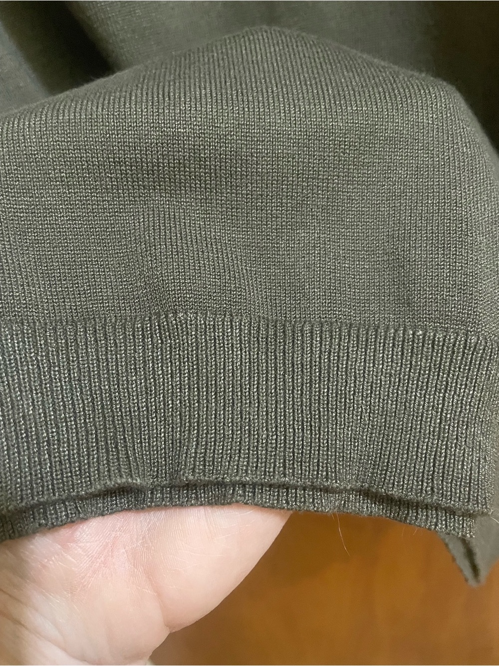 Women's Olive Green V-Neck Long Sleeve Top with Lattice Detail - Picture 5 of 10